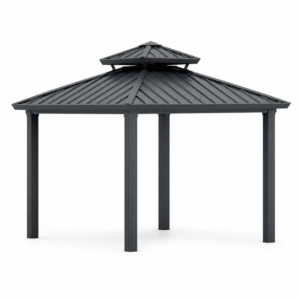 Aluminium Pavillon Dunkelgrau 300x300x280 cm