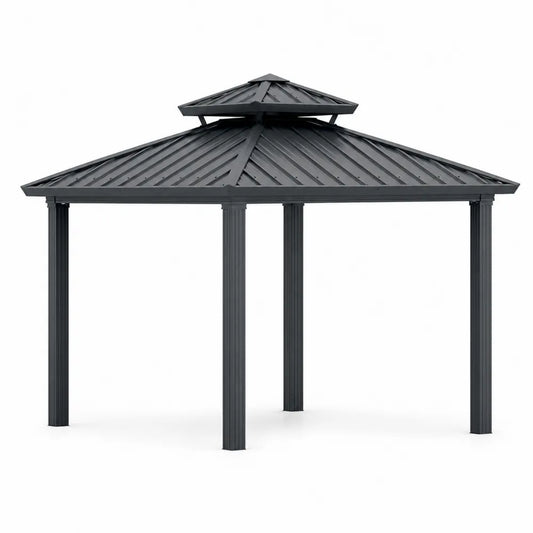 Aluminium Pavillon Dunkelgrau 300x300x280 cm