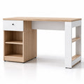 Schreibtisch mit Regal und Schublade aus Holzwerkstoff Weiß/Braun