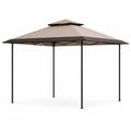 Quadratischer Pavillon mit Stahlgestell und Polyester-Dach, 300x300 cm, Beige