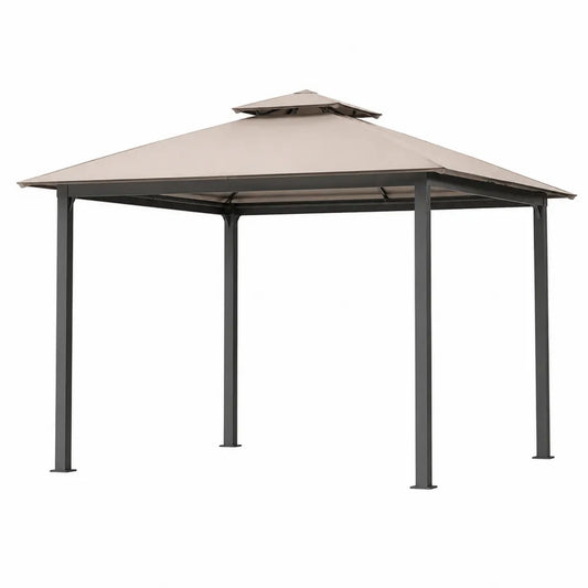 Gartenpavillon Aluminiumrahmen Polyestergewebe Beige 3x3m