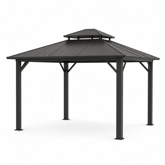 Gartenpavillon Aluminium Schwarz 400x300 cm