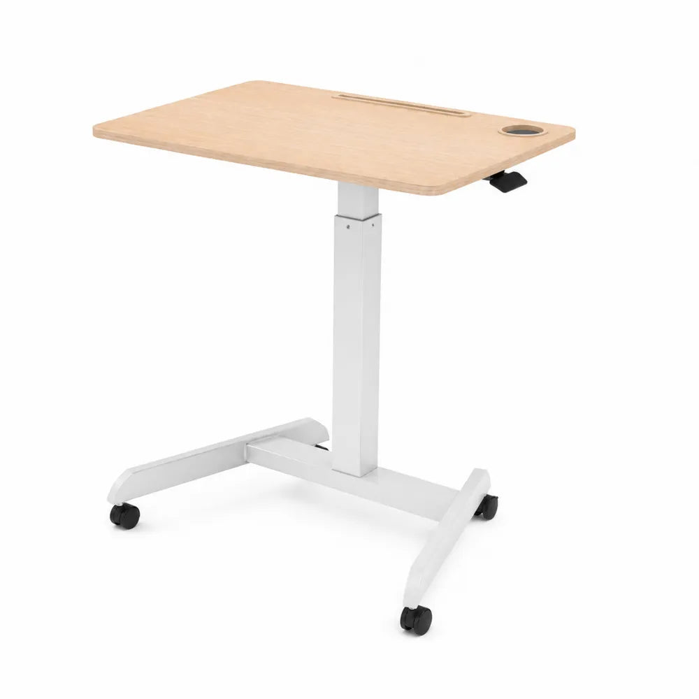 Höhenverstellbarer Schreibtisch mit Rollen, MDF und Stahl, 60 x 40 cm