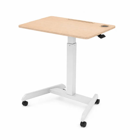 Höhenverstellbarer Schreibtisch mit Rollen, MDF und Stahl, 60 x 40 cm
